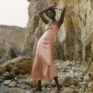 Doen Calsi midi dress silk papaya